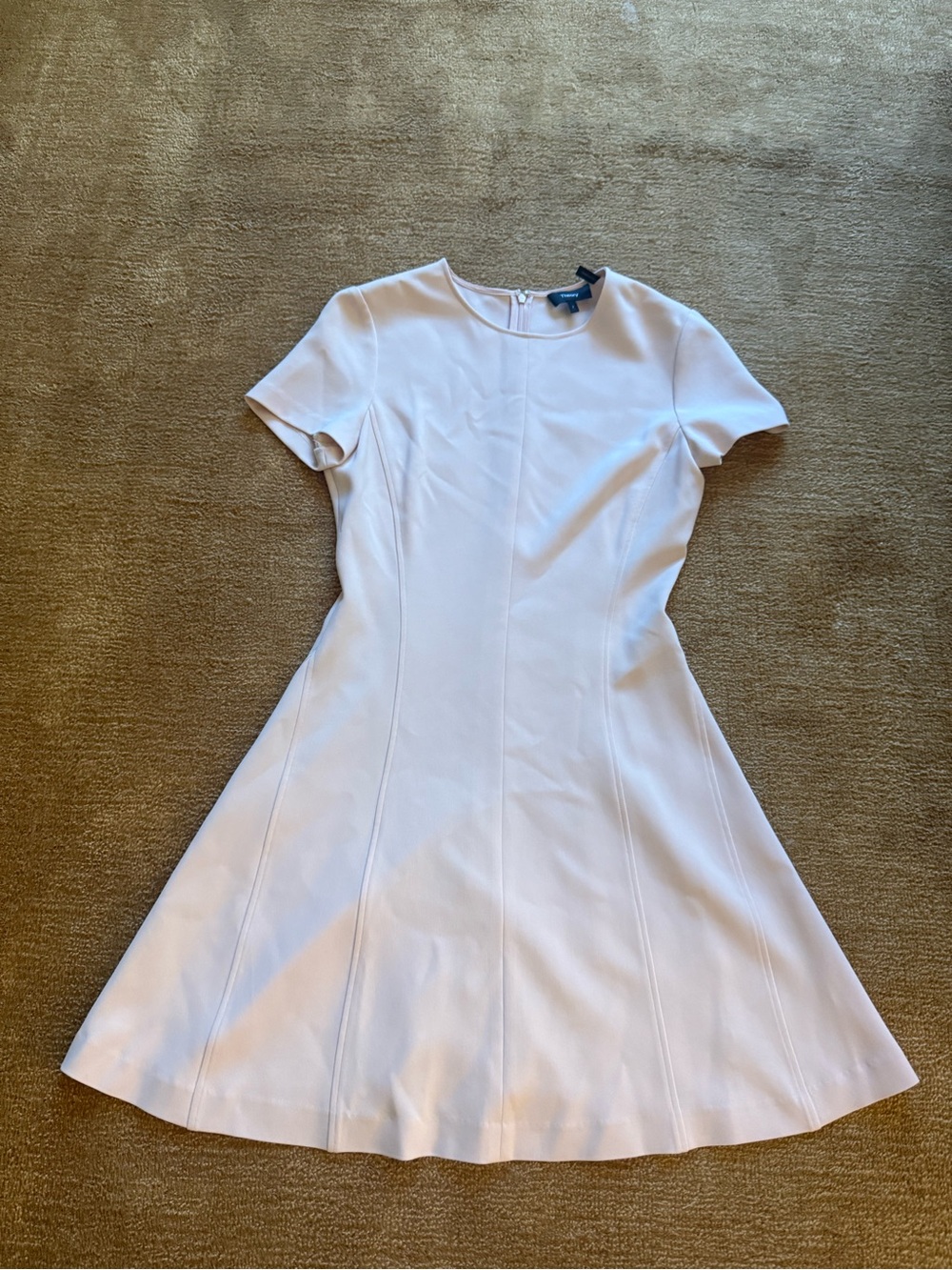 Theory Pale Blush Short-Sleeve A-Line Dress - Picture 2 of 4